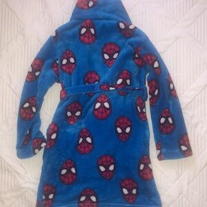 Marvel Spider-Man Boys Bathrobe Size 8 Blue red.Comic Book cartoon, marvel movie